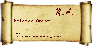 Melczer Andor névjegykártya