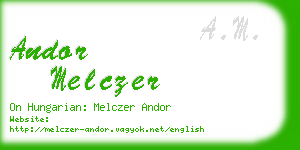 andor melczer business card